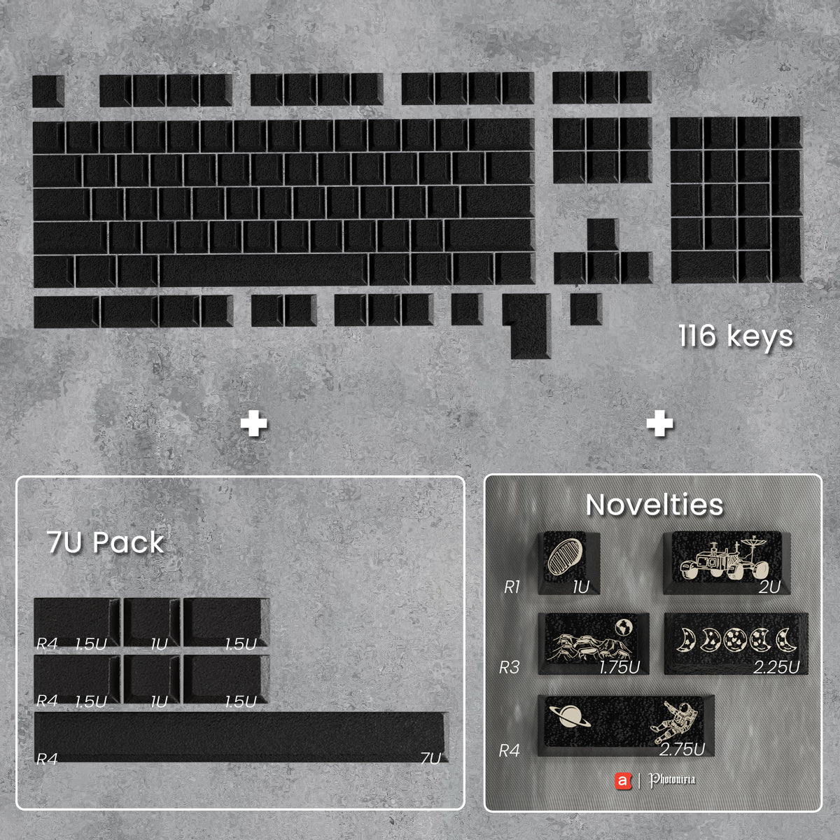 Full Metal Keycaps Set - Moon Landing
