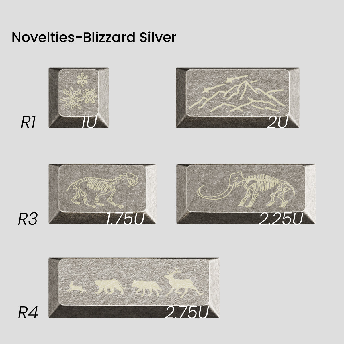 Awekeys Wild Ice Full Metal Keycaps Set