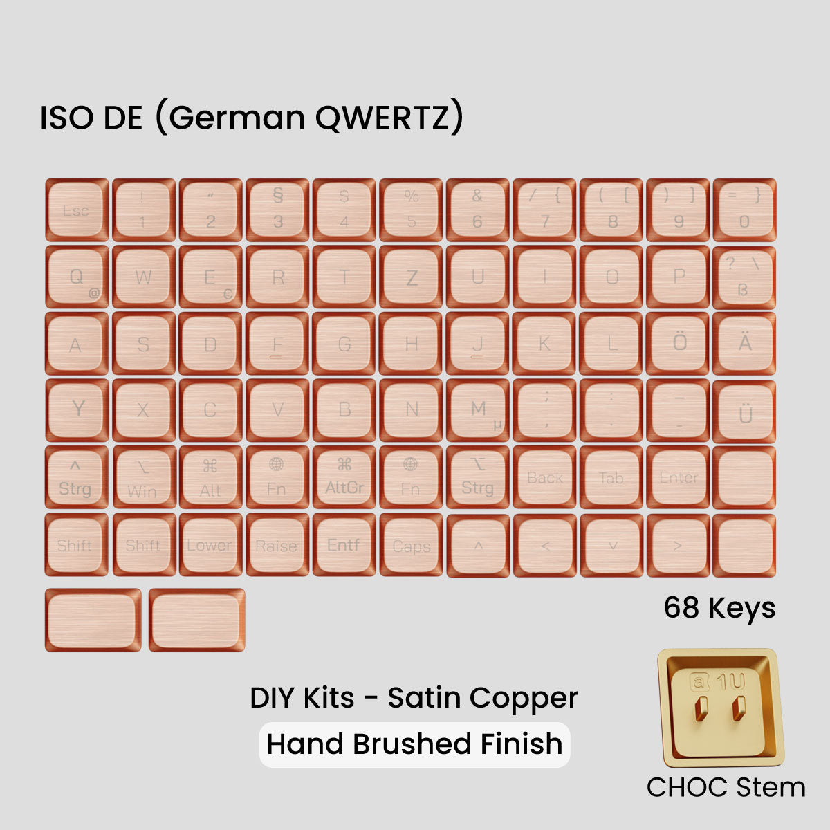 Awekeys Air Low-Profile Metal Keycaps - CHOC Switches