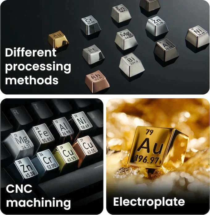 Periodic Table Metal Keycaps 16pcs