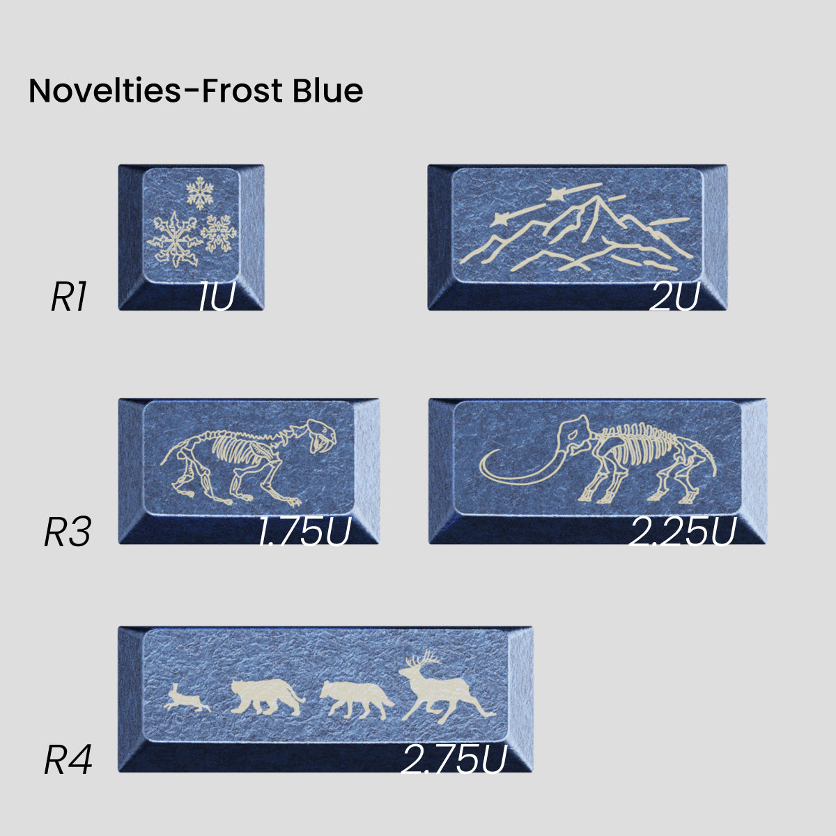 Awekeys Wild Ice Full Metal Keycaps Set
