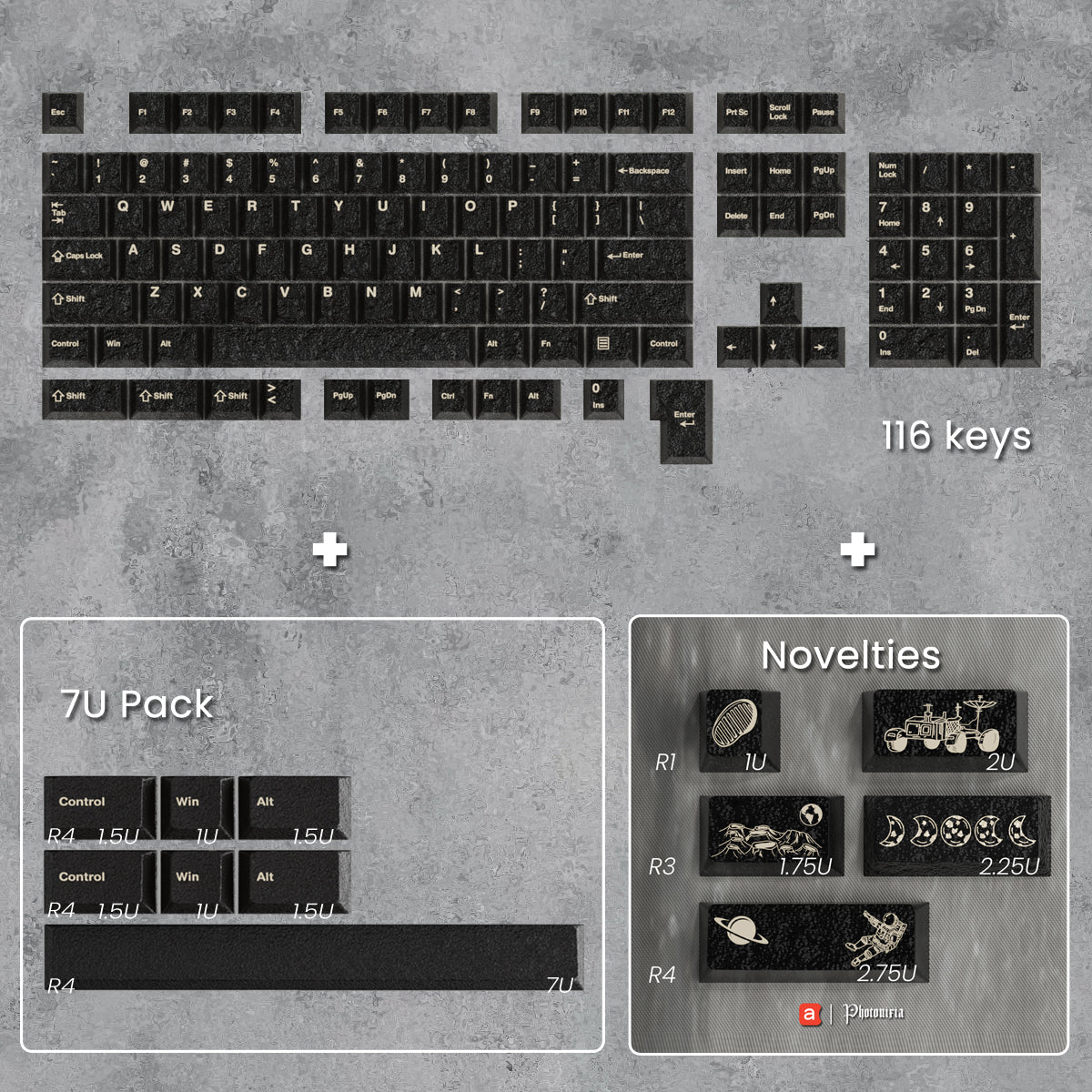 Full Metal Keycaps Set - Moon Landing