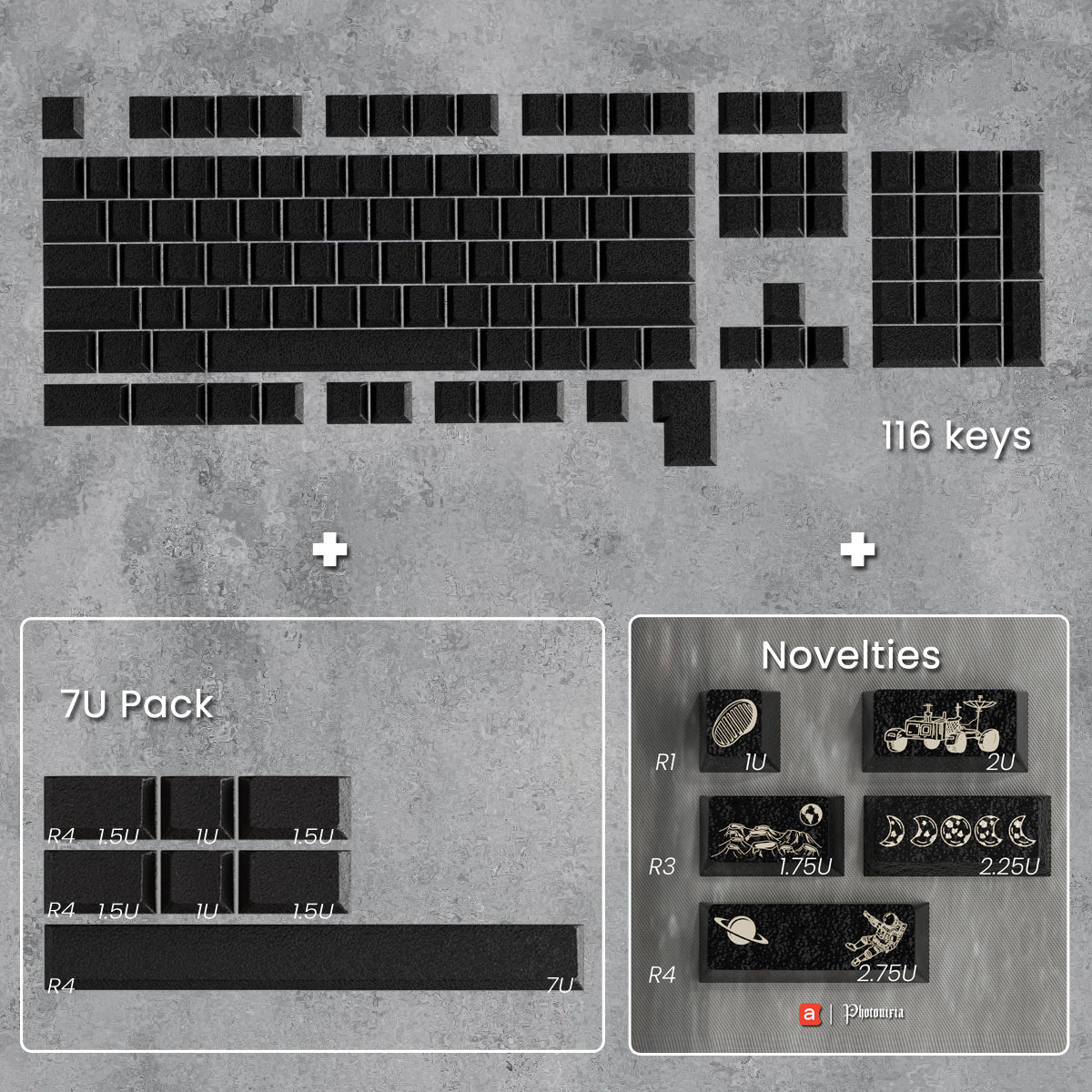 Full Metal Keycaps Set - Moon Landing