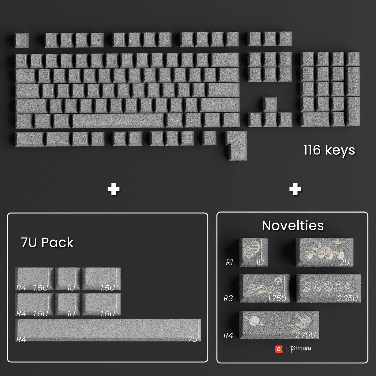 Full Metal Keycaps Set - Moon Landing