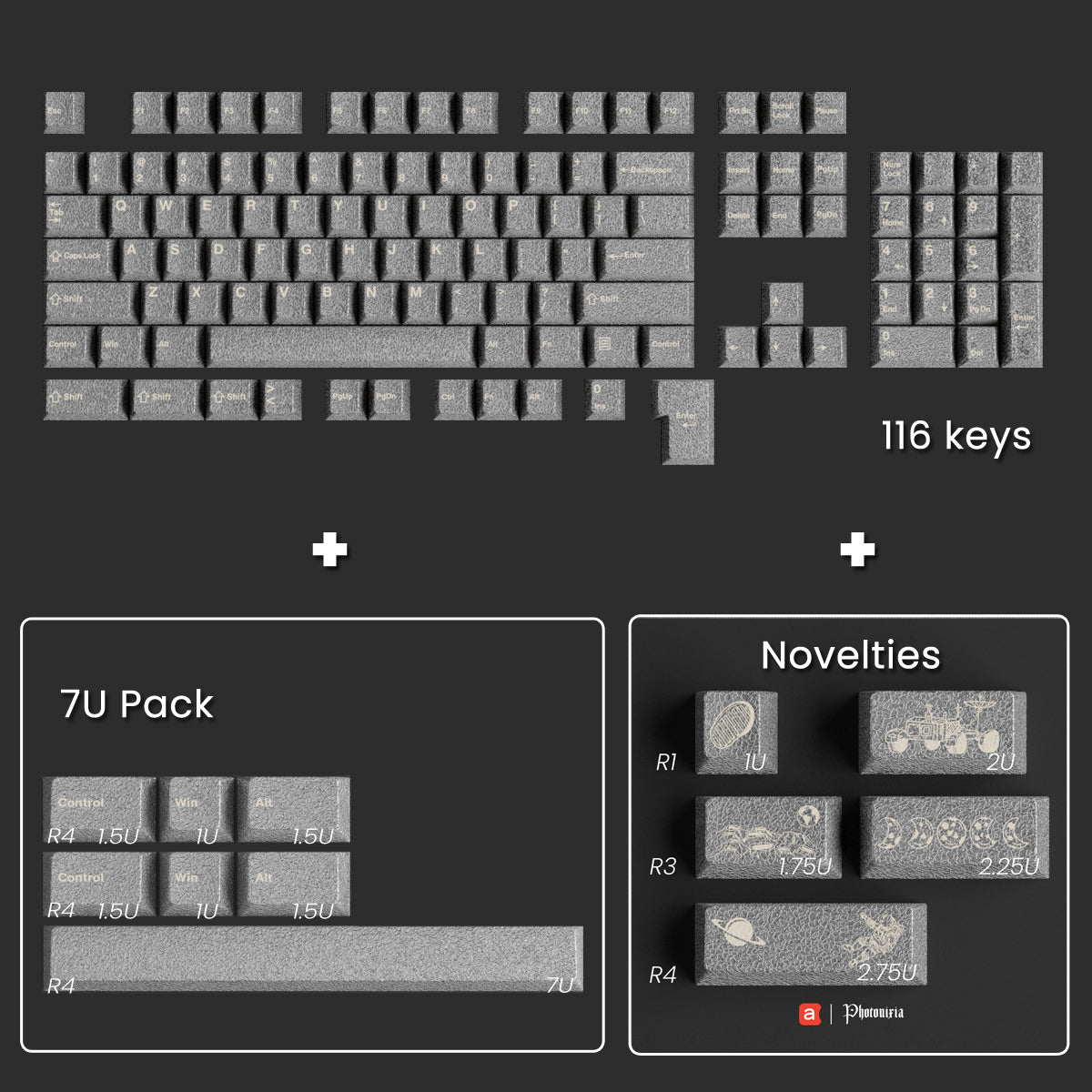 Full Metal Keycaps Set - Moon Landing