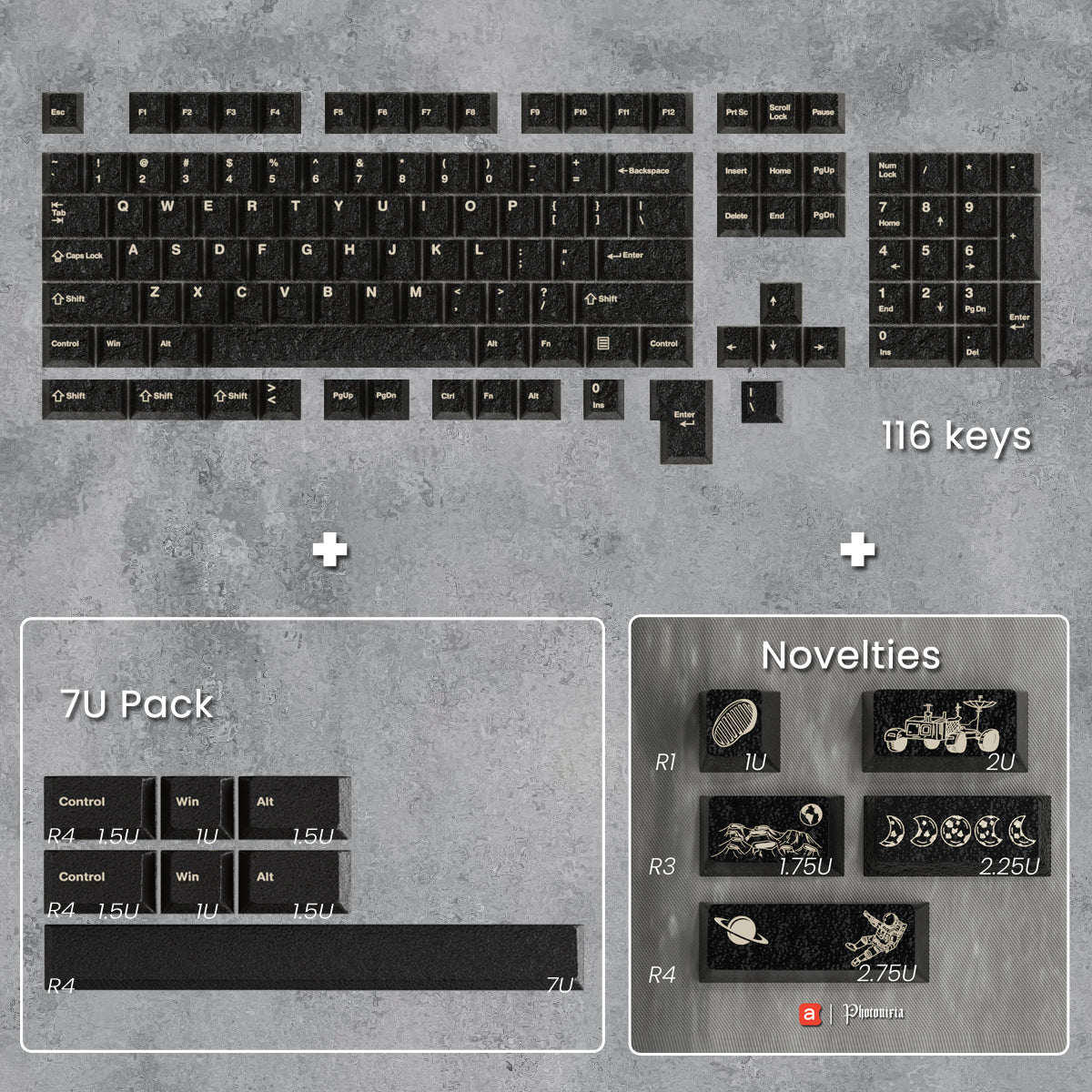 Full Metal Keycaps Set - Moon Landing