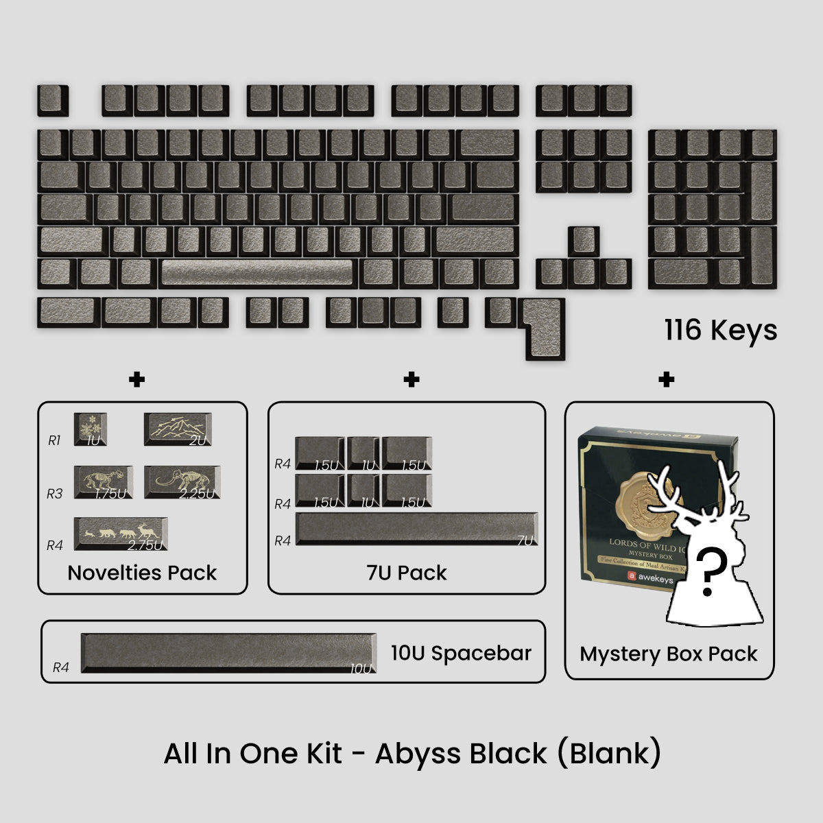 Awekeys Wild Ice Full Metal Keycaps Set