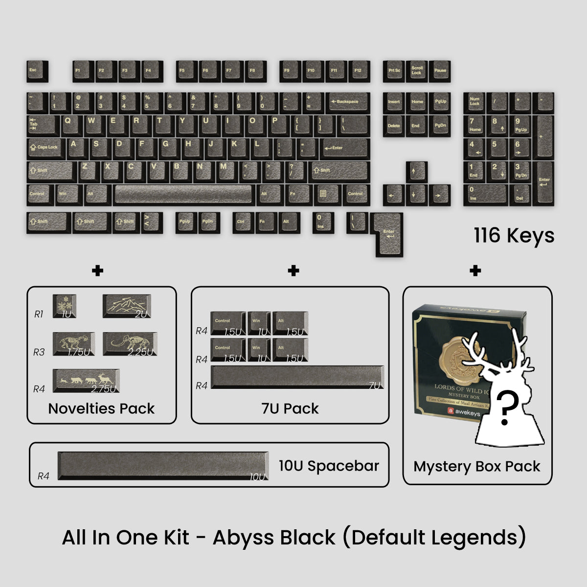 Awekeys Wild Ice Full Metal Keycaps Set
