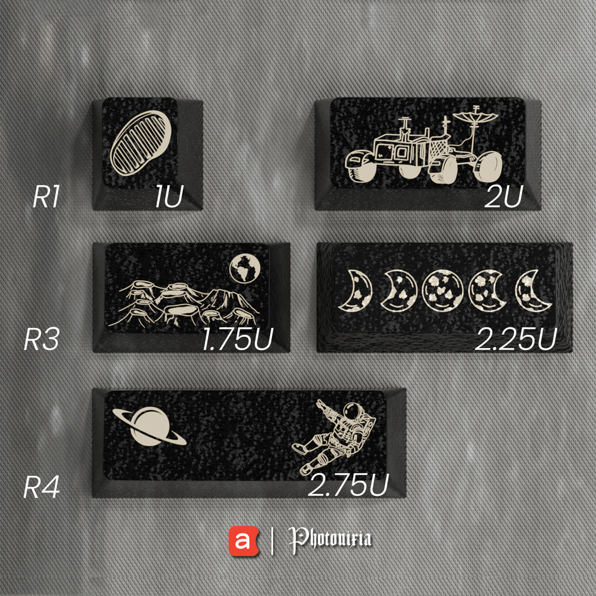 Full Metal Keycaps Set - Moon Landing