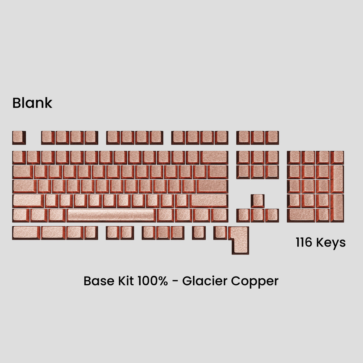 Awekeys Wild Ice Full Metal Keycaps Set - Base Kit