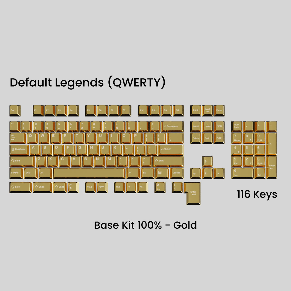Full Metal Keycap Set: Basekit 60%-80%(TKL)-100%