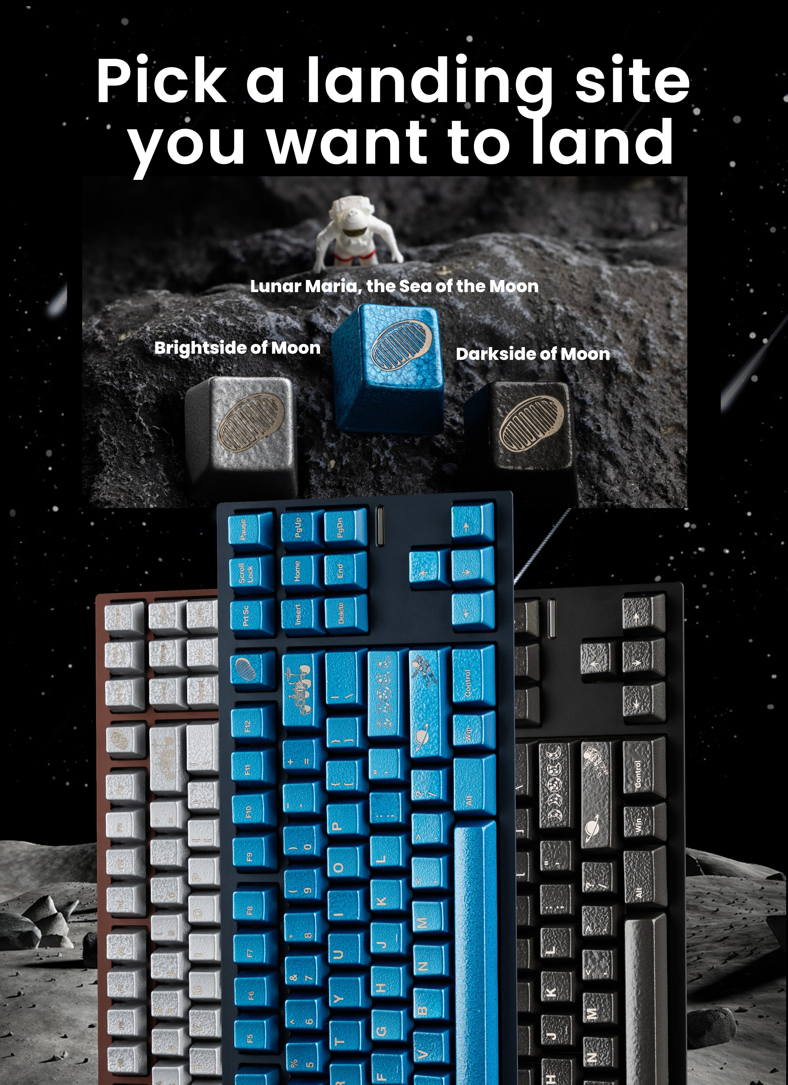 キーボード Awekeys Moon Landing Luna Maria Full Metal Keycaps Set - Moon Landing – Awekeys
