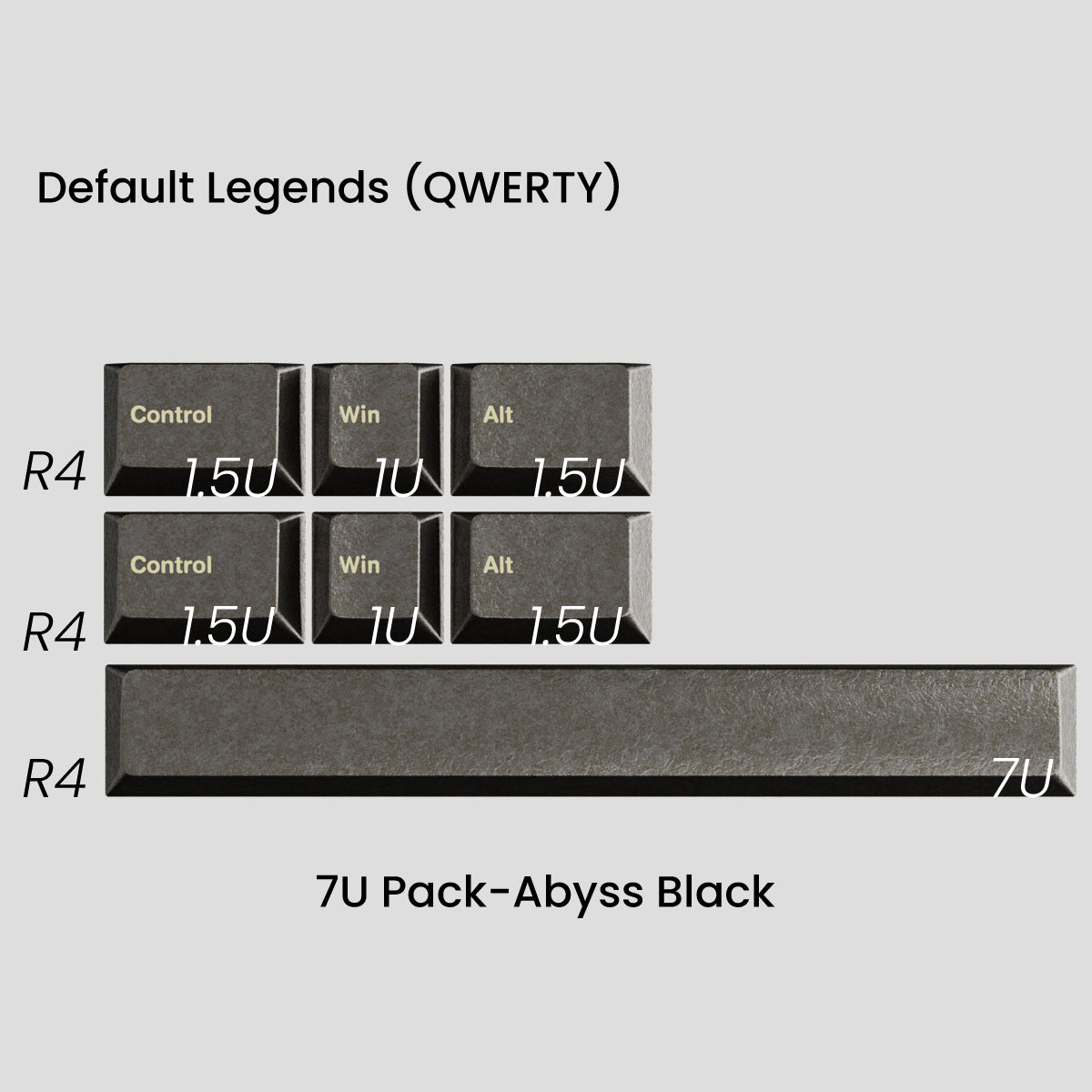 キーボード Awekeys Wild Ice - Abyss Black (100%+7u) Awekeys Wild Ice Full Metal Keycaps Set - 7U Pack