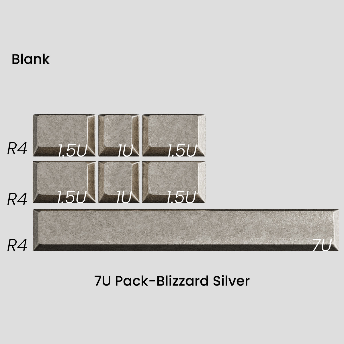 Awekeys Wild Ice Full Metal Keycaps Set - 7U Pack