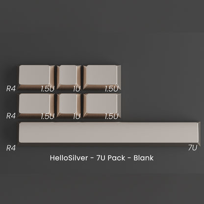 Full Metal Keycaps Set - Hello Silver