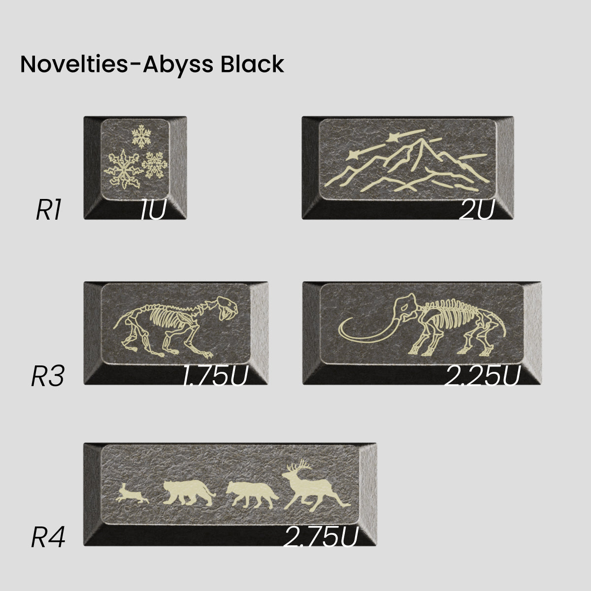 Awekeys Wild Ice Full Metal Keycaps Set - Novelties Pack - Thumbnail 3