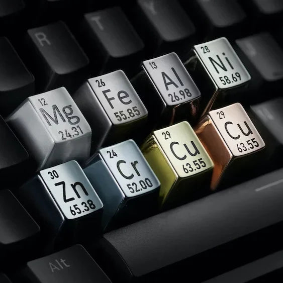 Awekeys Metal Keycaps inspired by the Periodic Table