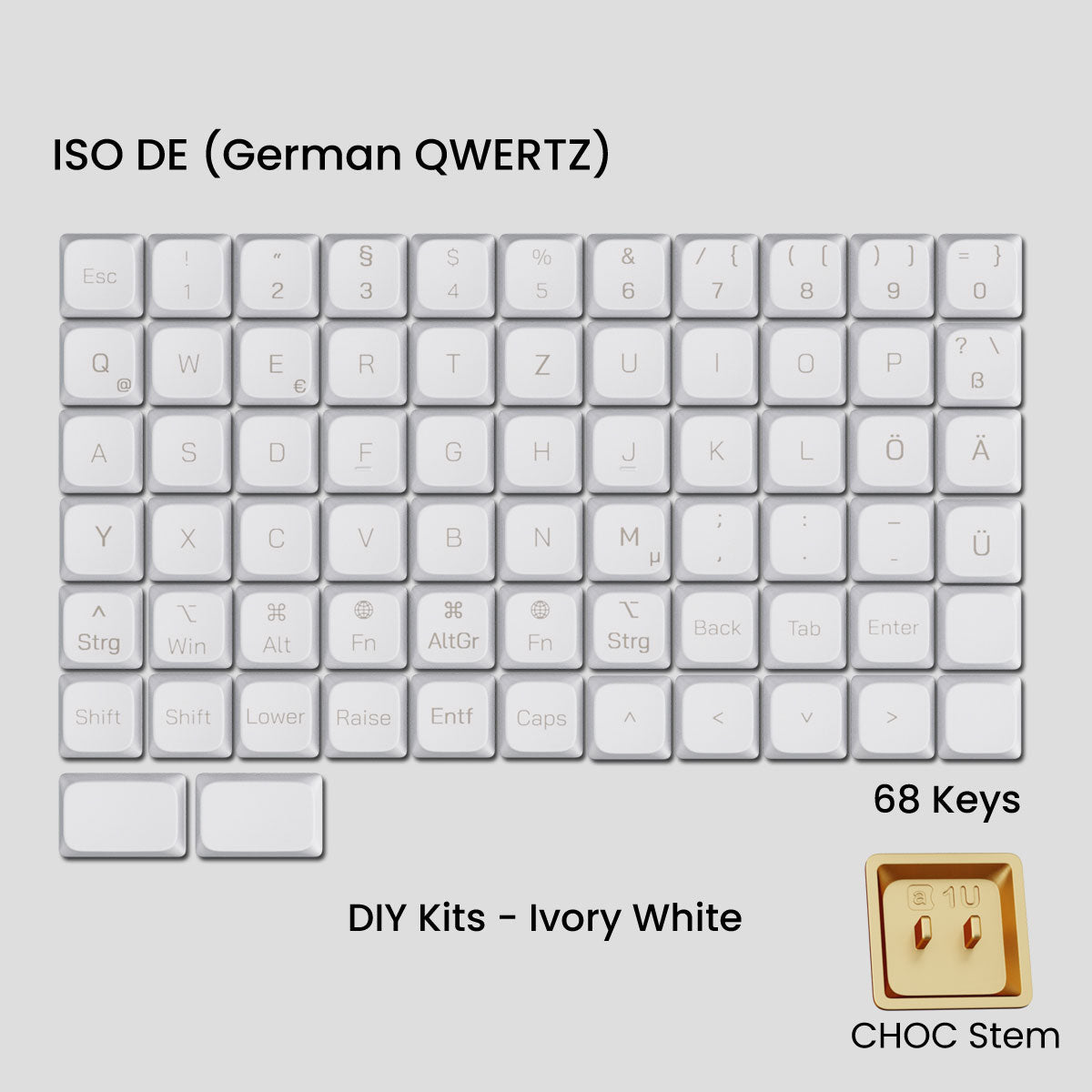 Awekeys Air Low-Profile Metal Keycaps - CHOC Switches