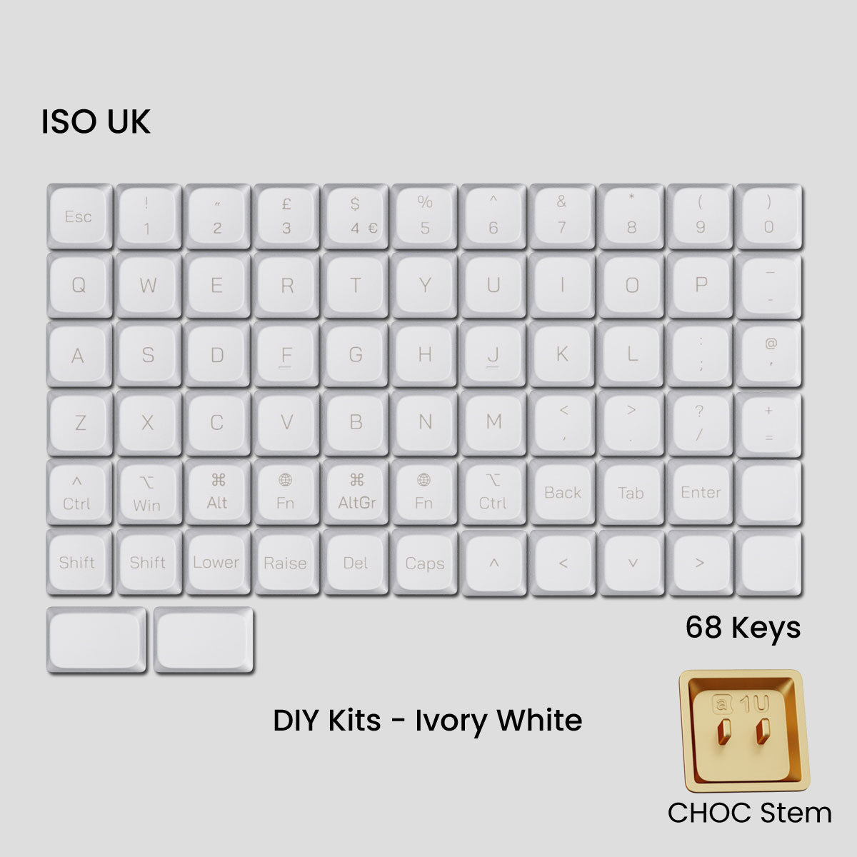 Awekeys Air Low-Profile Metal Keycaps - CHOC Switches