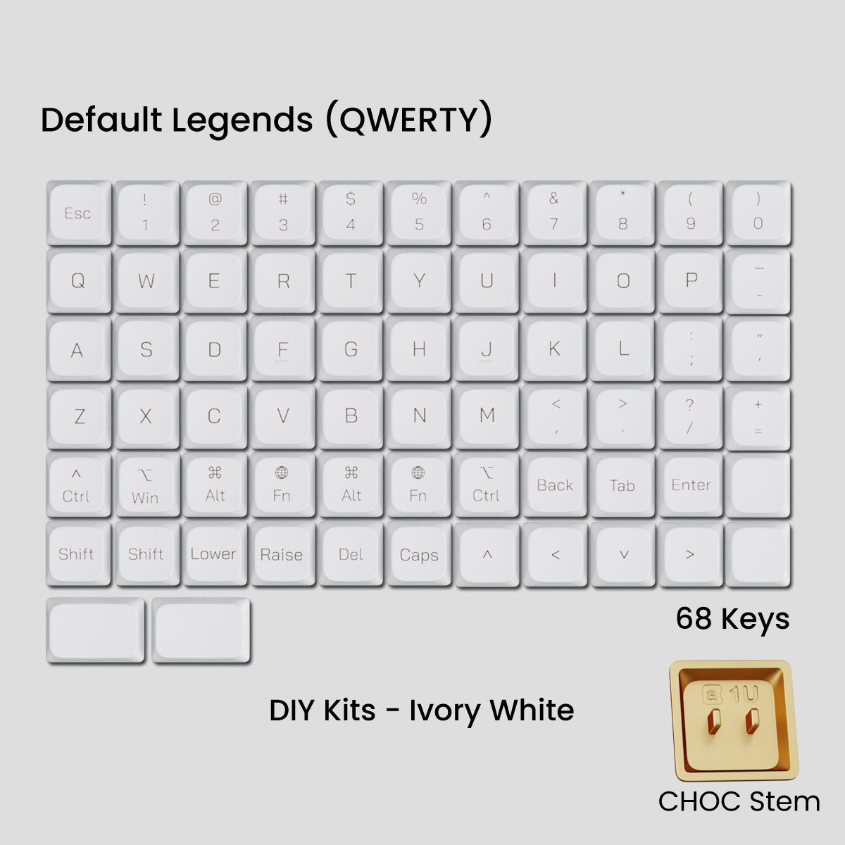Awekeys Air Low-Profile Metal Keycaps - CHOC Switches