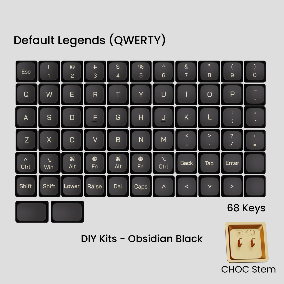 Awekeys Air Low-Profile Metal Keycaps - CHOC ver