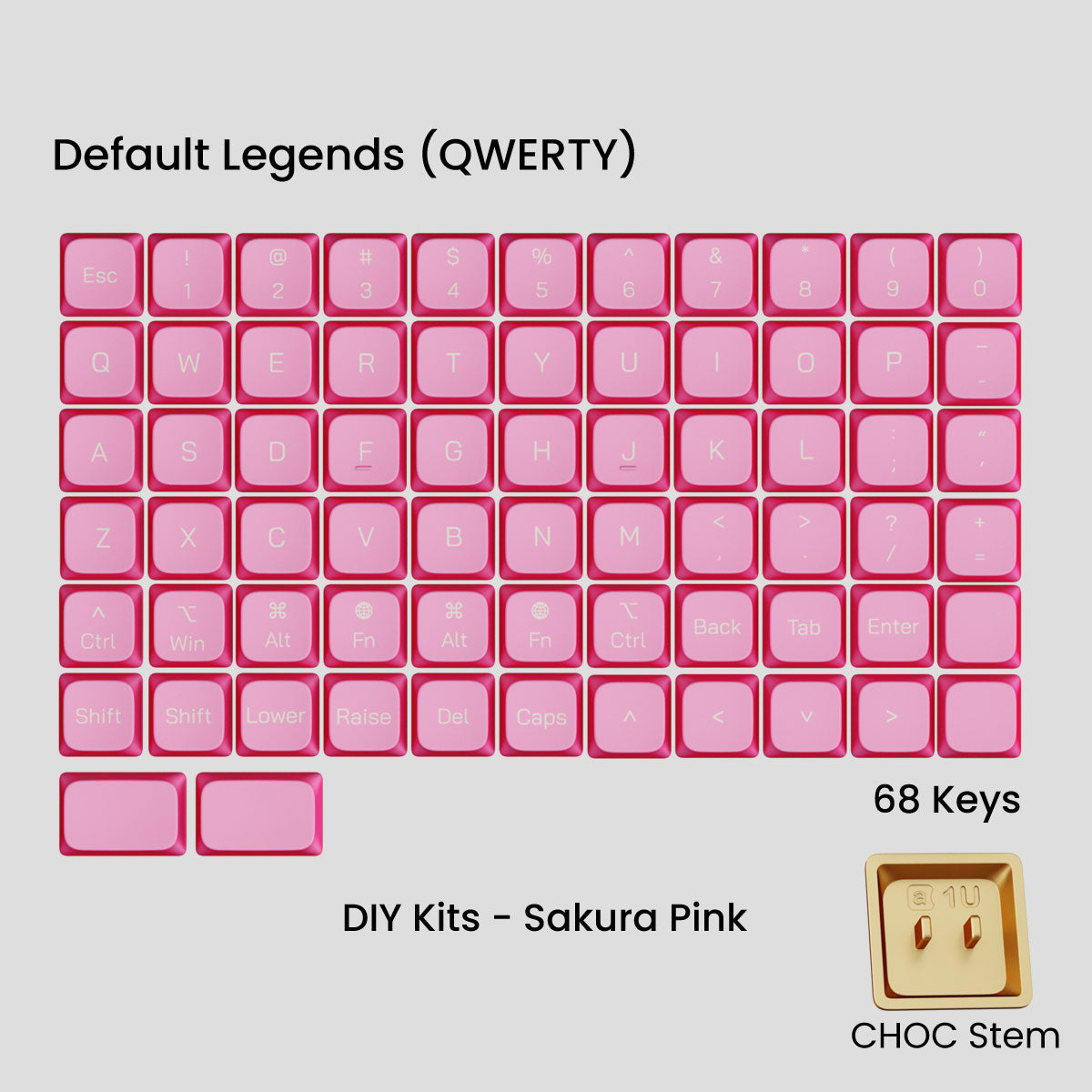 Awekeys Air Low-Profile Metal Keycaps - CHOC Switches