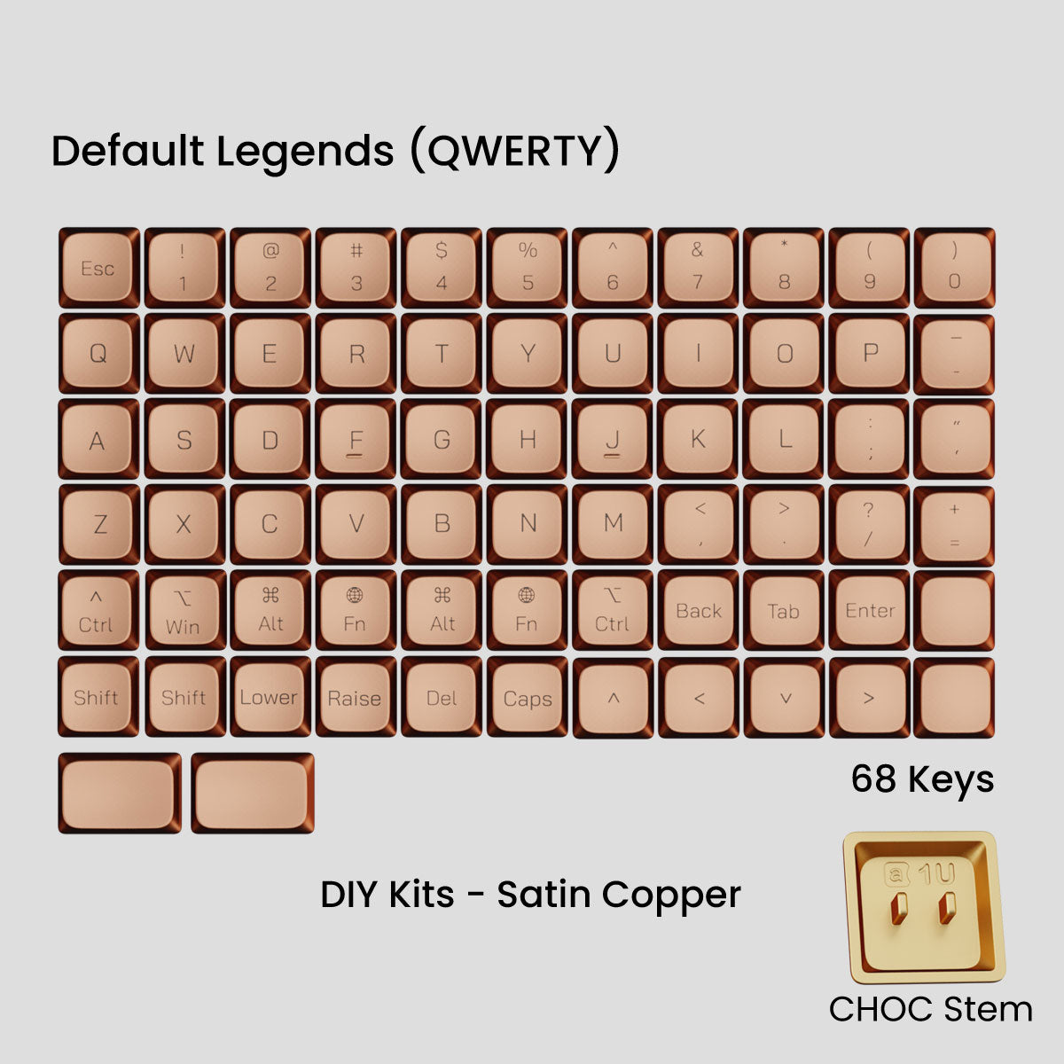 Awekeys Air Low-Profile Metal Keycaps - CHOC ver