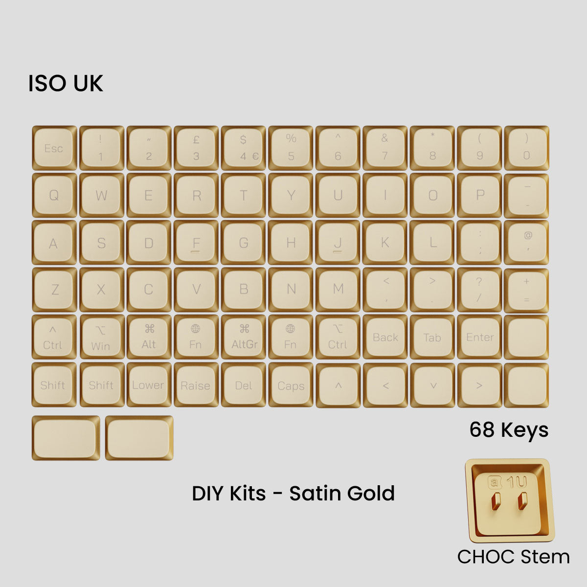 Awekeys Air Low-Profile Metal Keycaps - CHOC Switches