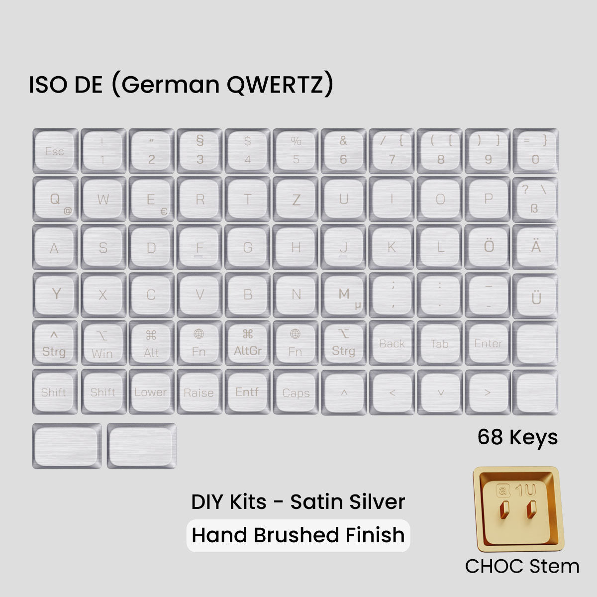 Awekeys Air Low-Profile Metal Keycaps - CHOC Switches