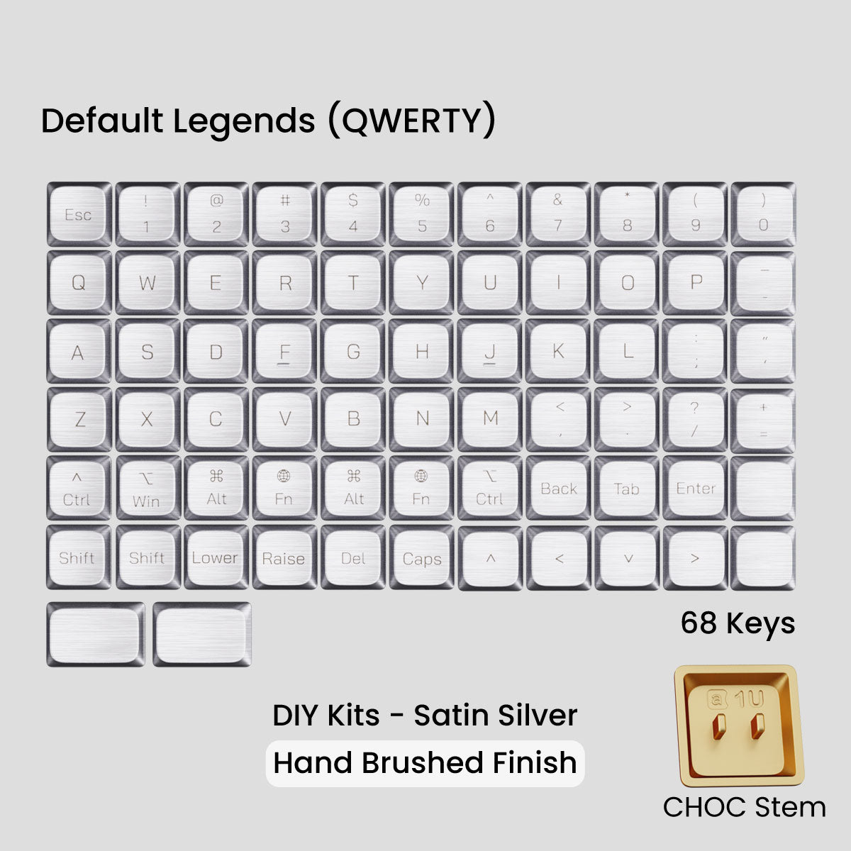 Awekeys Air Low-Profile Metal Keycaps - CHOC Switches