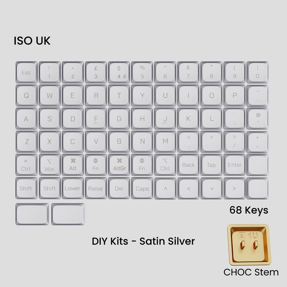 Awekeys Air Low-Profile Metal Keycaps - CHOC Switches