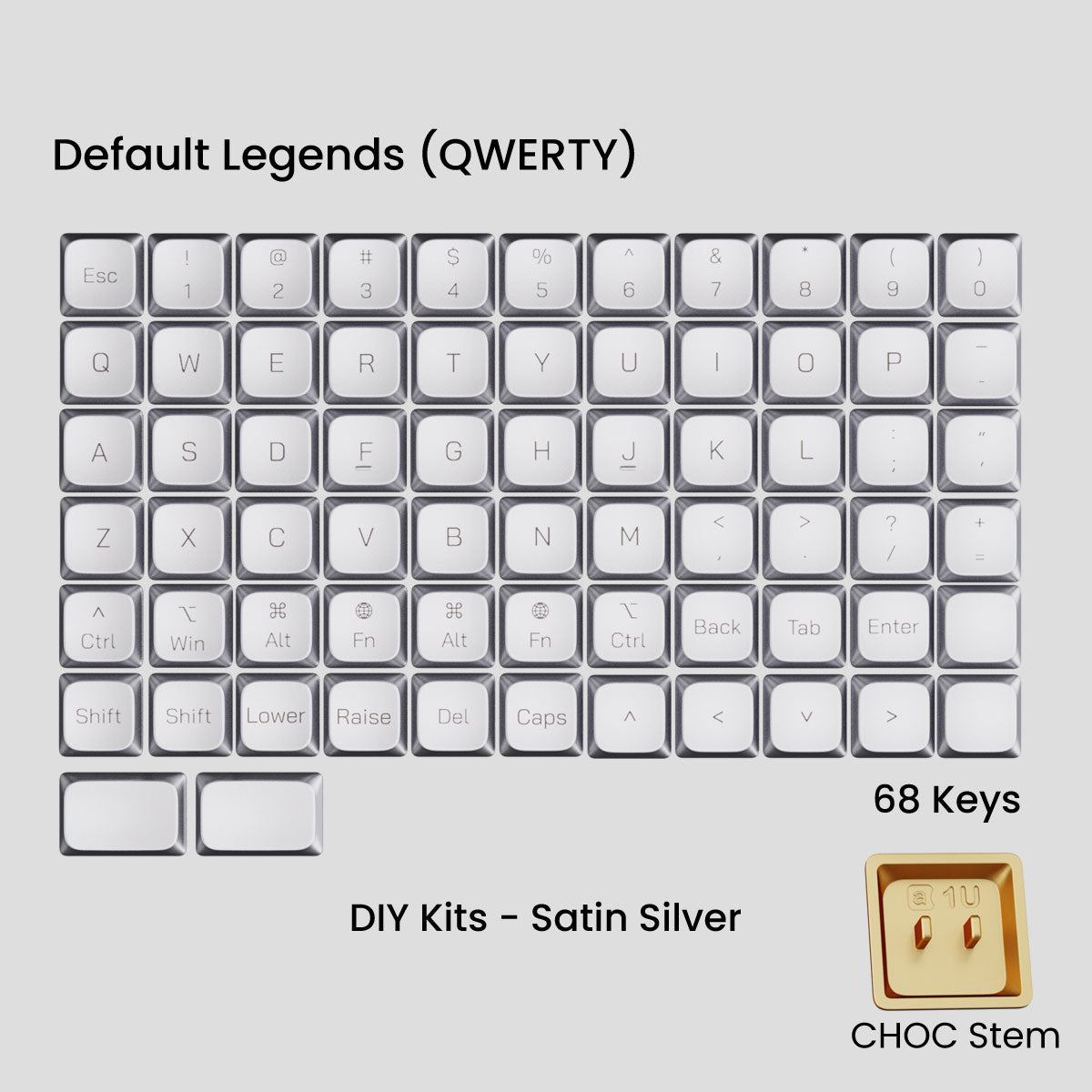 Awekeys Air Low-Profile Metal Keycaps - CHOC Switches