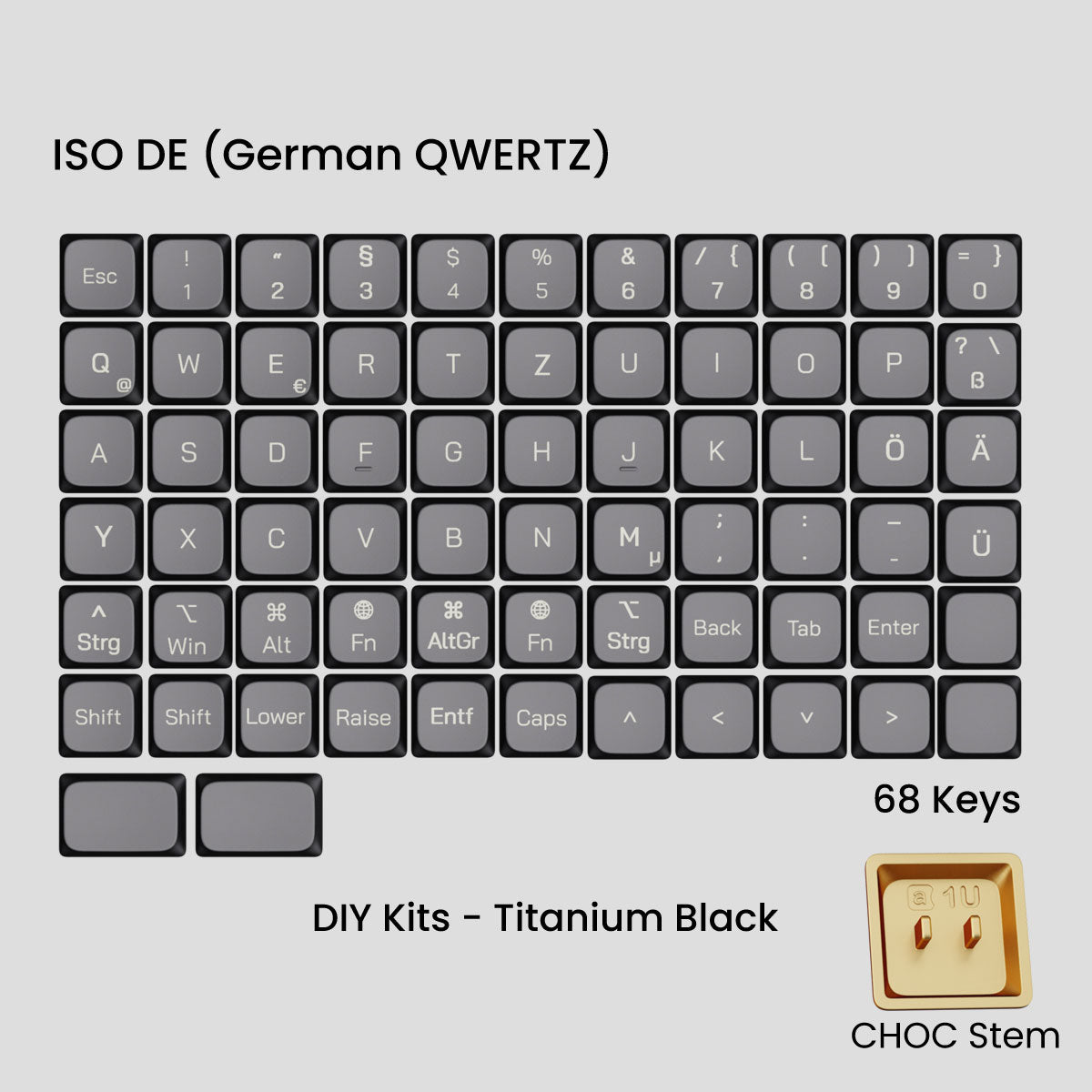 Awekeys Air Low-Profile Metal Keycaps - CHOC Switches