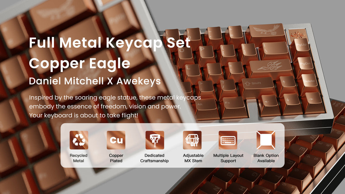 Copper Key Caps Full Metal Keycap Set Copper Eagle – Awekeys